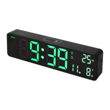 LED Digital Alarm Clock USB/Battery Temperature Large Mirror Display G