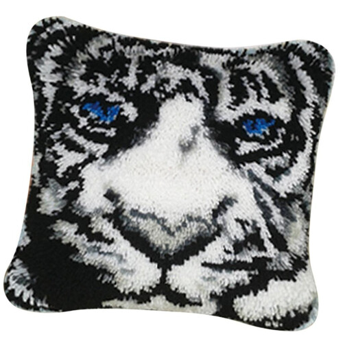 Latch Hook Kits DIY Animal Pattern Pillow Making Package 43x43cm Tiger