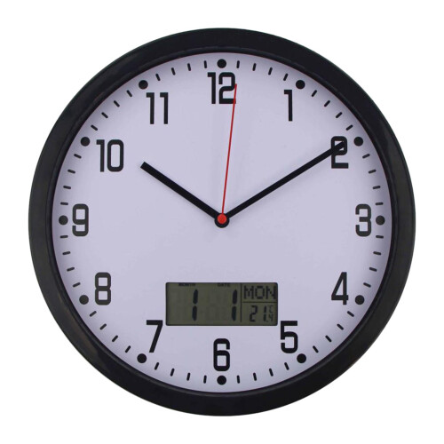 Modern Minimalist Wall Clock with Date and Temperature Large Display C