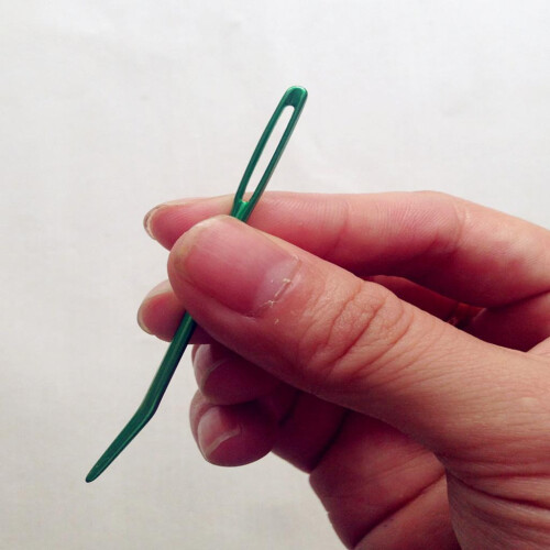 2pcs Aluminium Large-eye Bent Tip Tapestry Darning Needles Knitting Gr 1