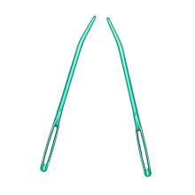2pcs Aluminium Large-eye Bent Tip Tapestry Darning Needles Knitting Gr