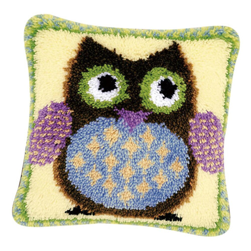 1 Set Pillows Latch Hook Kits Material Package for Kids Adults Owl