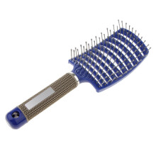 Large Curved Vented Hair Brush for Detangling Drying Scalp Massage Blu