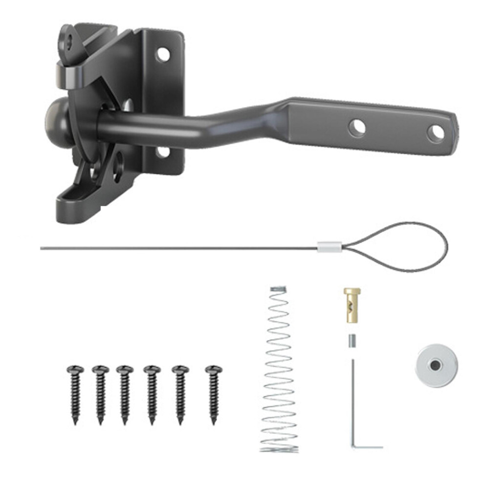 Fence Gate Latch Self Locking Hardware For Yard Backyard Garden Black 6902695690983