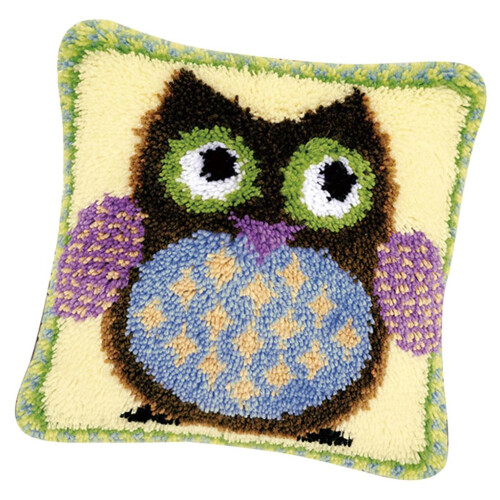 1 Set Pillows Latch Hook Kits Material Package for Kids Adults Owl 1