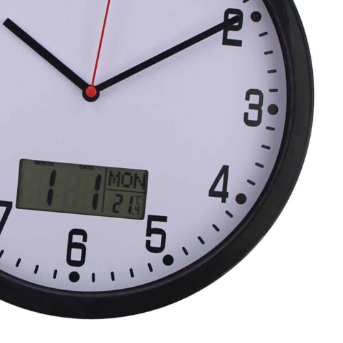 Modern Minimalist Wall Clock with Date and Temperature Large Display C 2