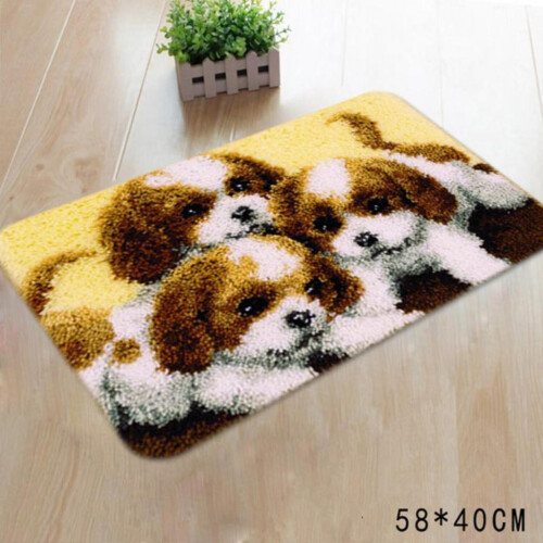 Cute Dog Pattern - Latch Hook Rug Kits with Tools DIY Home Ornaments Z 1