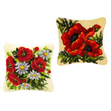 2 Set Flower Pattern Latch Hook Kit Cushion Pillow Embroidery Package