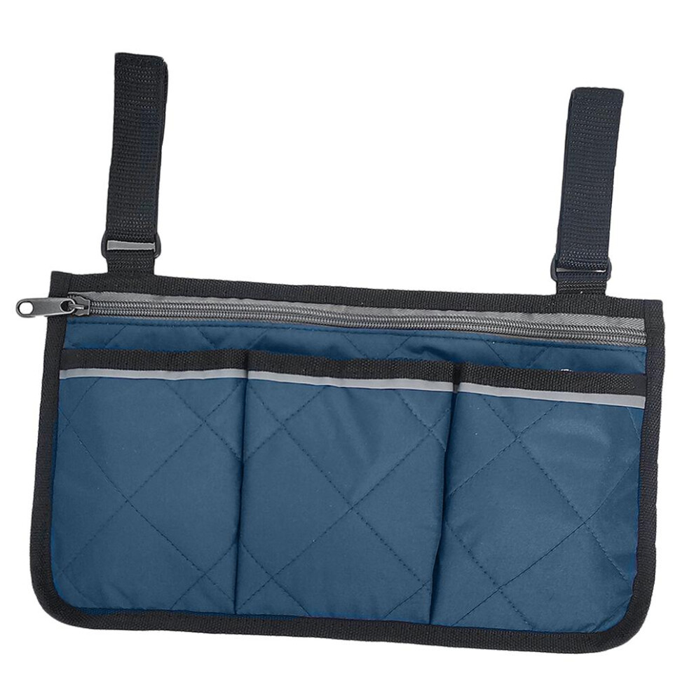 Wheelchair Walker Side Bag Pouch Bed Rail Organizer Phone Pocket Dark