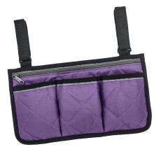 Wheelchair Walker Side Bag Pouch Bed Rail Organizer Phone Pocket Purpl