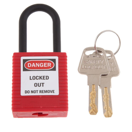 Safety Lockout Padlock Keyed Different 38mm Shackle  Red 1