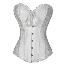 Women's Lace Up Boned Overbust Cincher Corset Bustier Lingerie Body Sh