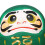 Daruma Doll Statue Craft Decorative for Table Bookshelf Decor Green 2