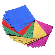 Colorful Folding Hologram Origami Paper for Kids DIY Craft 50pcs 15x15