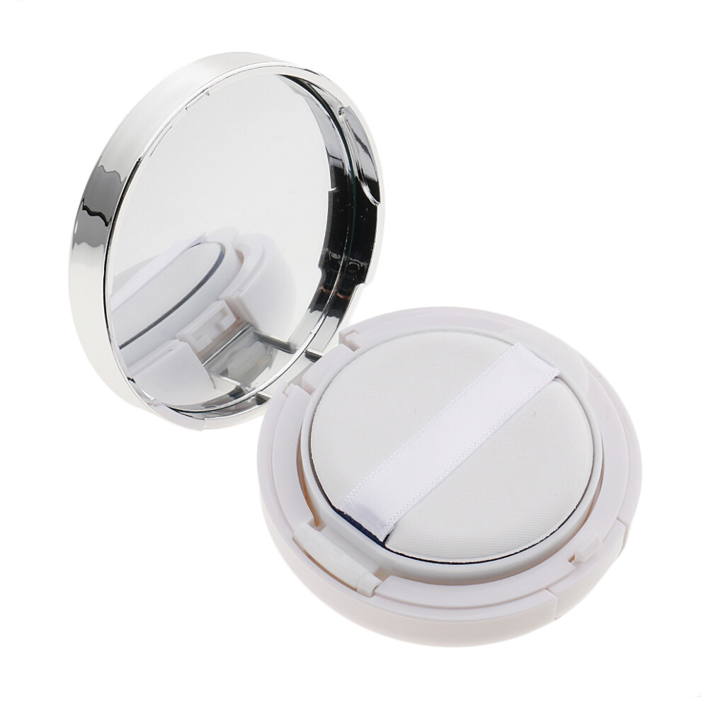 Cream Round Empty Luxurious Portable Air Cushion Puff Box Bb Container