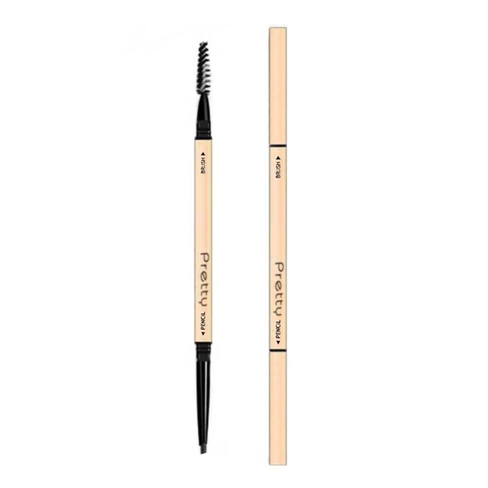 Eyebrow Pencil Kit with Double Ended Precision Tip and Clear Brow Gel, Waterproof and Smudgeproof