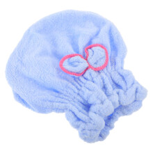 Microfiber Hair Drying Cap Set Fast Drying Dark Blue Elastic Fit Medium Size for Women