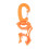 Scuba Diving Double BCD Hose Holder with Clip Orange 1