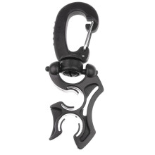 Scuba Diving Double BCD Hose Holder with Clip Black