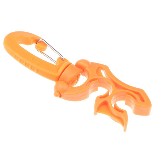 Scuba Diving Double BCD Hose Holder with Clip Orange 1