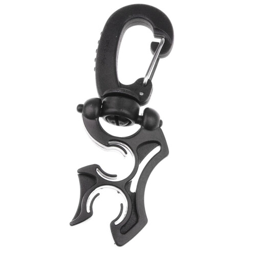 Scuba Diving Double BCD Hose Holder with Clip Black 1