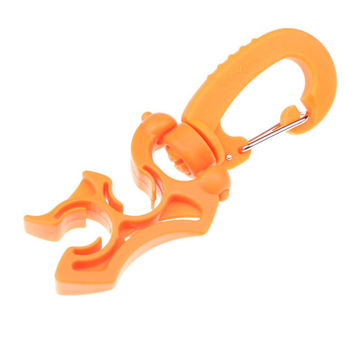 Scuba Diving Double BCD Hose Holder with Clip Orange 2