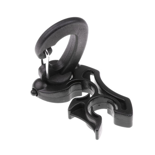 Scuba Diving Double BCD Hose Holder with Clip Black 2
