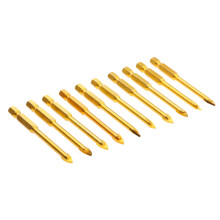 10 Pieces Slotted Hex Shank Ceramic Tile Glass Drill Bits Quick Bit Se