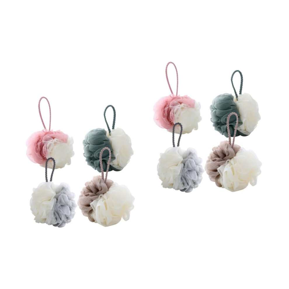 8pcs Large Mesh Shower Loofah Bath Sponge Pouf with Rich Lather and Gentle Exfoliation