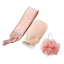 Bath Back Scrubber and Exfoliating Shower Towel Set with Long Strap for Gentle Dead Skin Removal