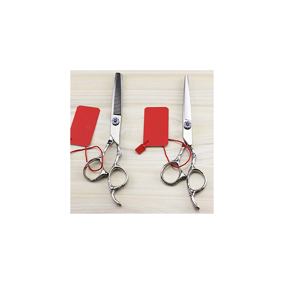 6 Inch Professional Hair Cutting Scissors 440C Stainless Steel Barber Shears with Plum Handle Ref: 5522