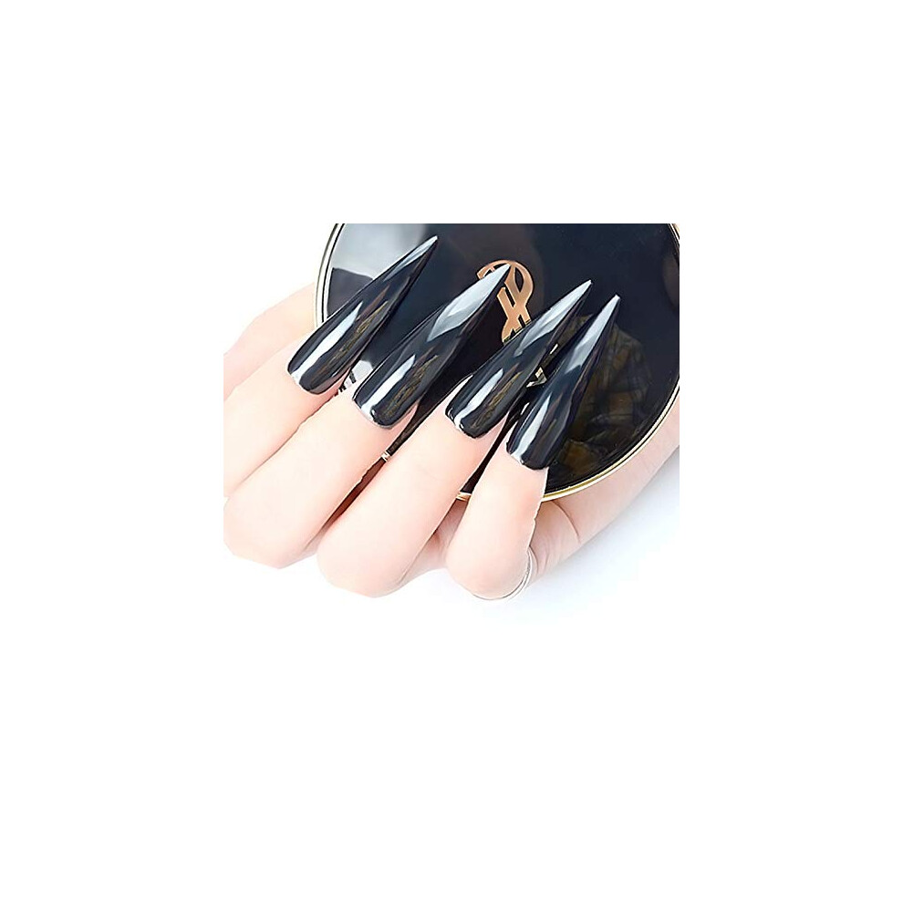Black Chrome Nail Powder With Mirror Finish Ultrafine Pigment For Longlasting Nail Art