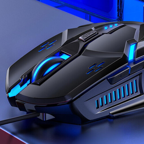 Wired Mouse Six-button Colorful Luminous Gaming Mechanical Mouse Black 2
