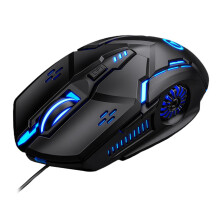 Wired Mouse Six-button Colorful Luminous Gaming Mechanical Mouse Black