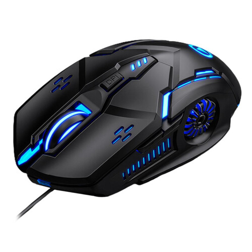 Wired Mouse Six-button Colorful Luminous Gaming Mechanical Mouse Black 1