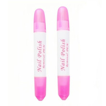 2 Pcs Nail Polish Corrector Pen with Removable Tip for Precise Manicure Cleanup, Pink 6g