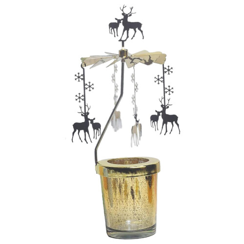Spinning Candle Holder Tea Light Holder Rotating Candlestick for Holid 1