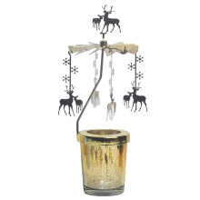 Spinning Candle Holder Tea Light Holder Rotating Candlestick for Holid