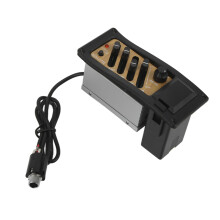 Akustikgitarre Tonabnehmer Vorverstärker 4-Band EQ, Holzmaserung 7545R