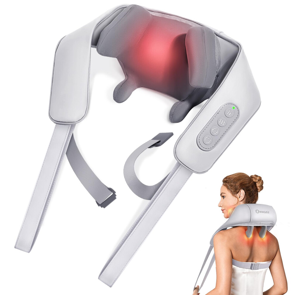 Neck and Shoulder Massager with Heat, Cordless 4D Deep Tissue Shiatsu for Back and Muscle Pain Relief