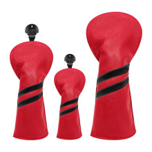 3x Golf Wood Head Cover Headcover with Interchangeable Number Tag Prot