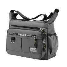 Men Shoulder Bag with Zipper Closure Girls Oxford Multilayer Pocket To