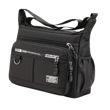 Men Shoulder Bag with Zipper Closure Girls Oxford Multilayer Pocket To