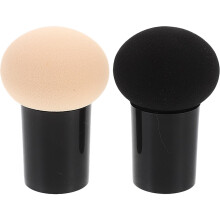 2Pcs Makeup Sponge Set for Flawless Coverage Wet and Dry Use Black and Pink