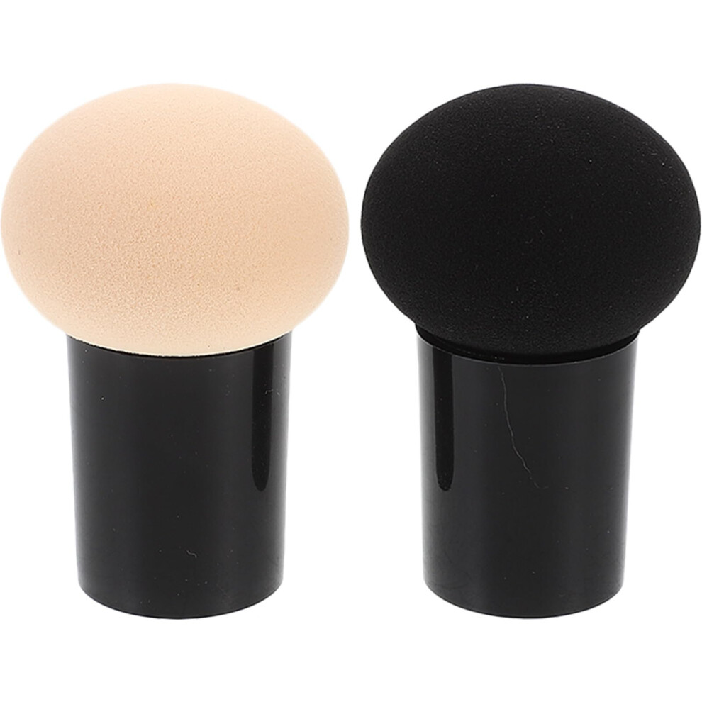 2Pcs Makeup Sponge Set for Flawless Coverage Wet and Dry Use Black and Pink