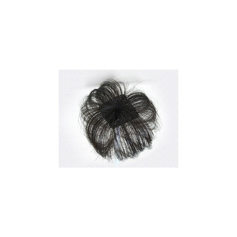 Unisex Black,Brown Human Hair Topper For Thinning Hair Clip In Hairpiece Black Brown 15Cm Natural Crown Coverage
