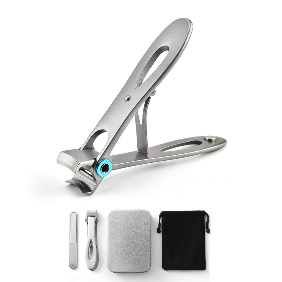 Nail Clippers for Thick Nails with 15mm Wide Jaw Stainless Steel, Ergonomic Grip and Travel Case