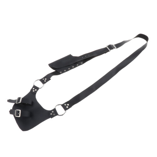 Medieval Shoulder Strap PU Leather Knife Holder for Knight Costume Bla 1