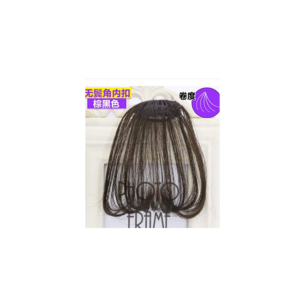 Unisex Clip In Mini Bangs Hairpiece With Seamless Invisible Hairline And Browlength Fringe