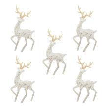 5Pcs Deer Cake Topper DIY Doll Figure Reusable for Christmas Birthday